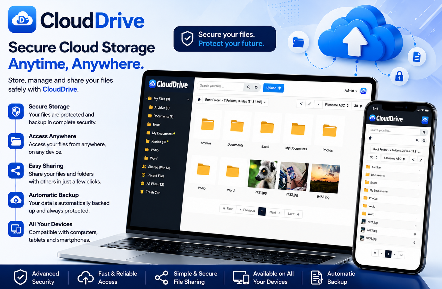 CloudDrive File Hosting Script - Securely Manage, Preview & Share Your Files
